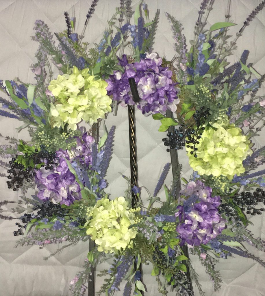 Purple and White flow wreathh